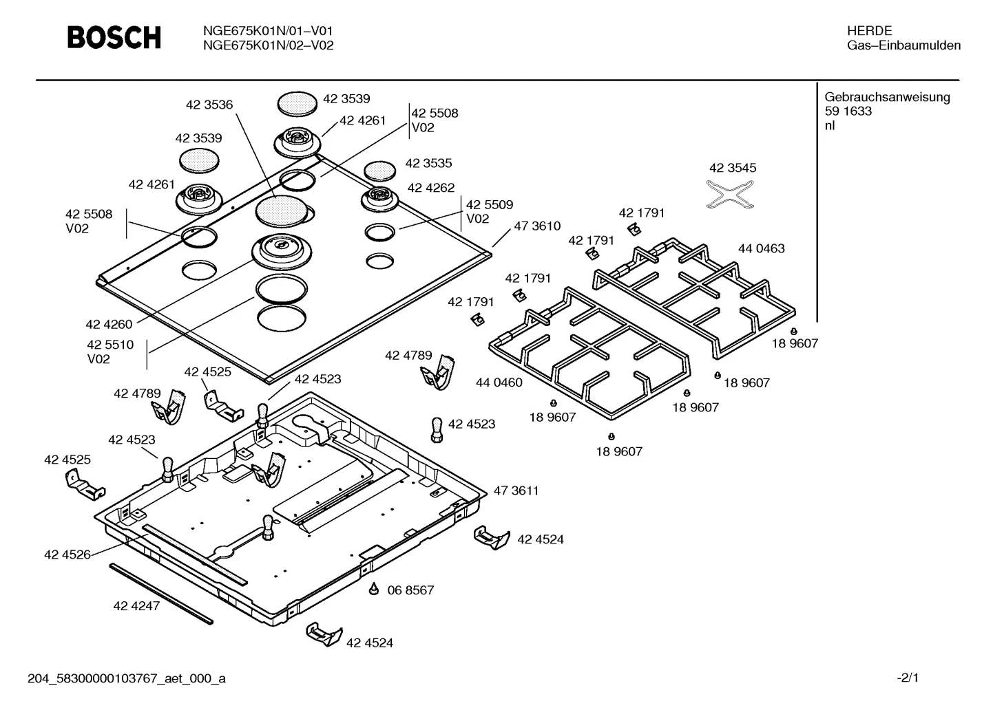 burnercaps rings, Mounting & Fixing (0110-0213)