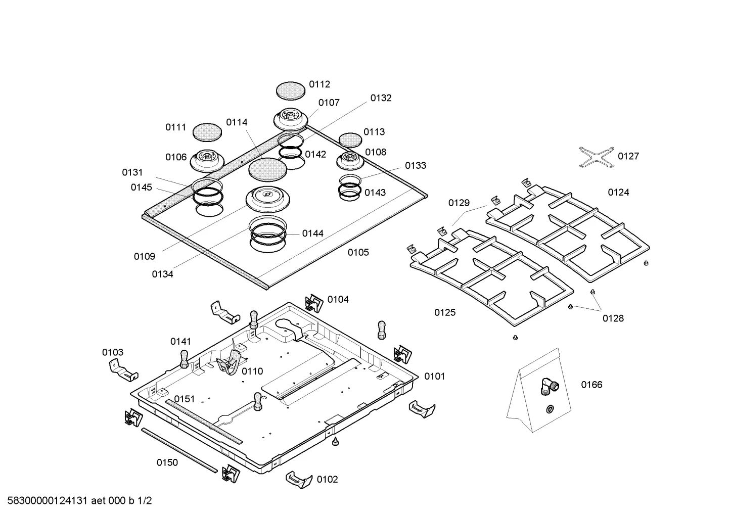 burnercaps rings, Seals & Gaskets (0103-0199)