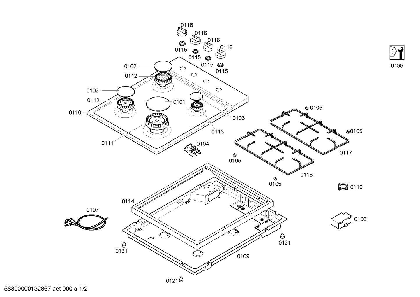Seals & Gaskets, shelves trays (0115-0199)
