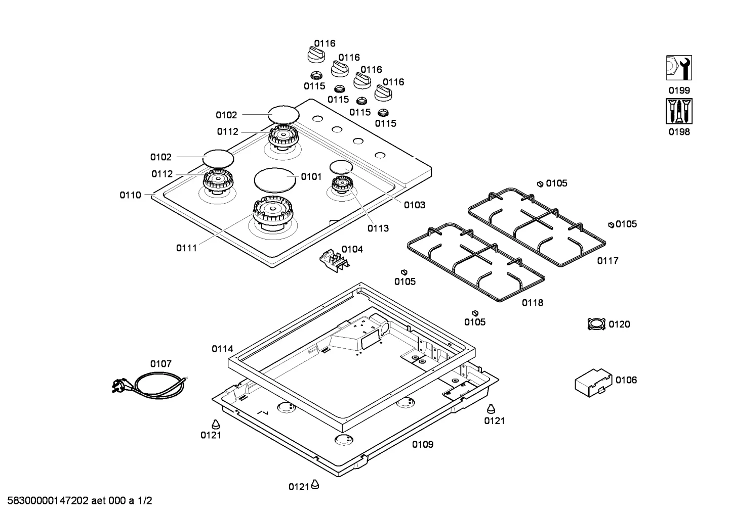 Seals & Gaskets, shelves trays (0115-0199)