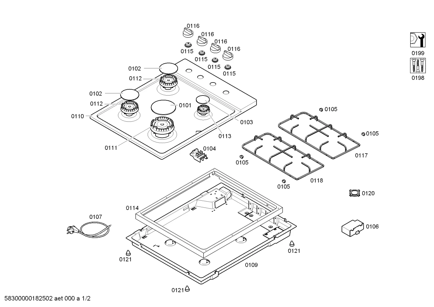 Seals & Gaskets, shelves trays (0115-0199)