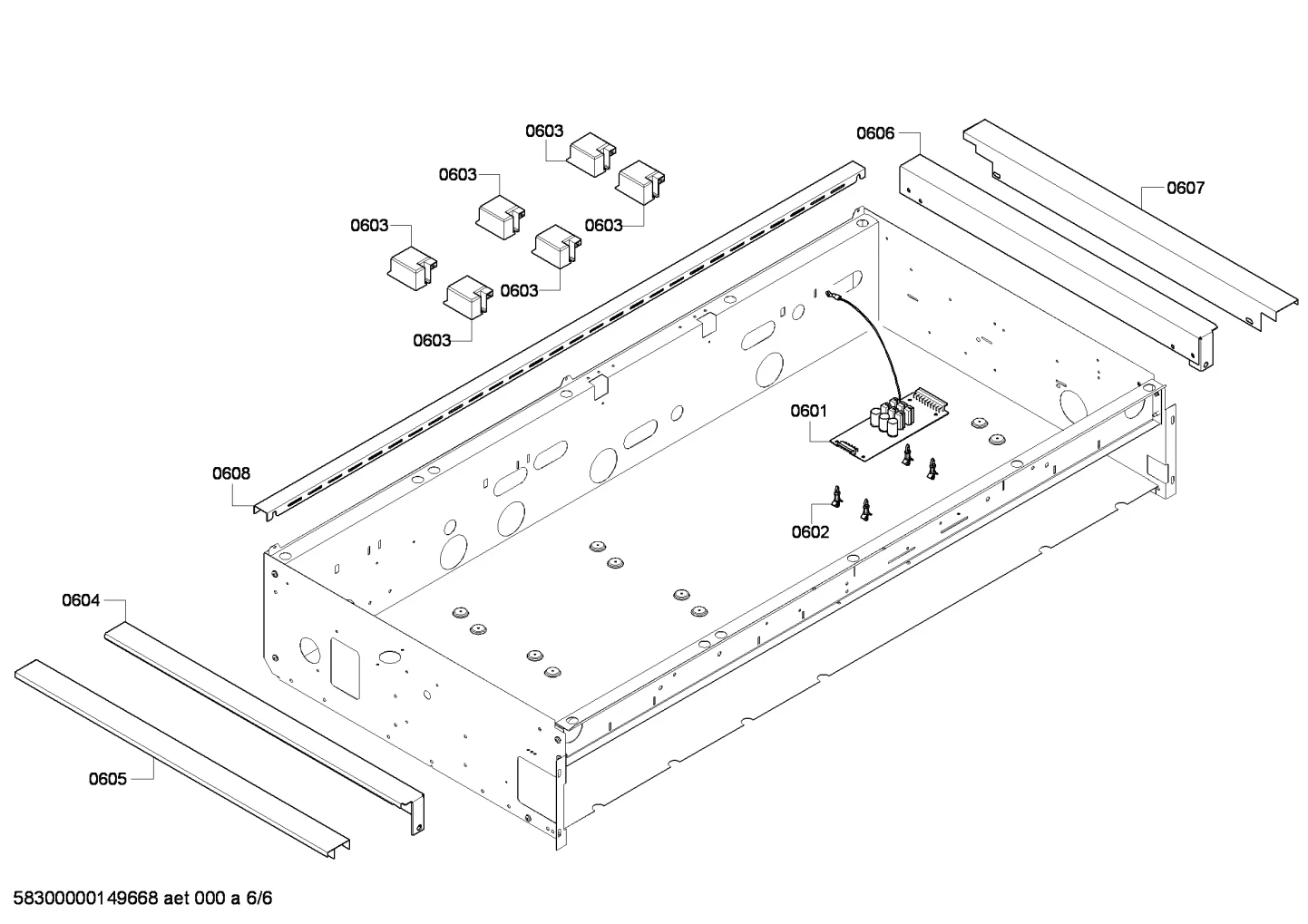 Support Bracket, Cooktop, 48", Left
