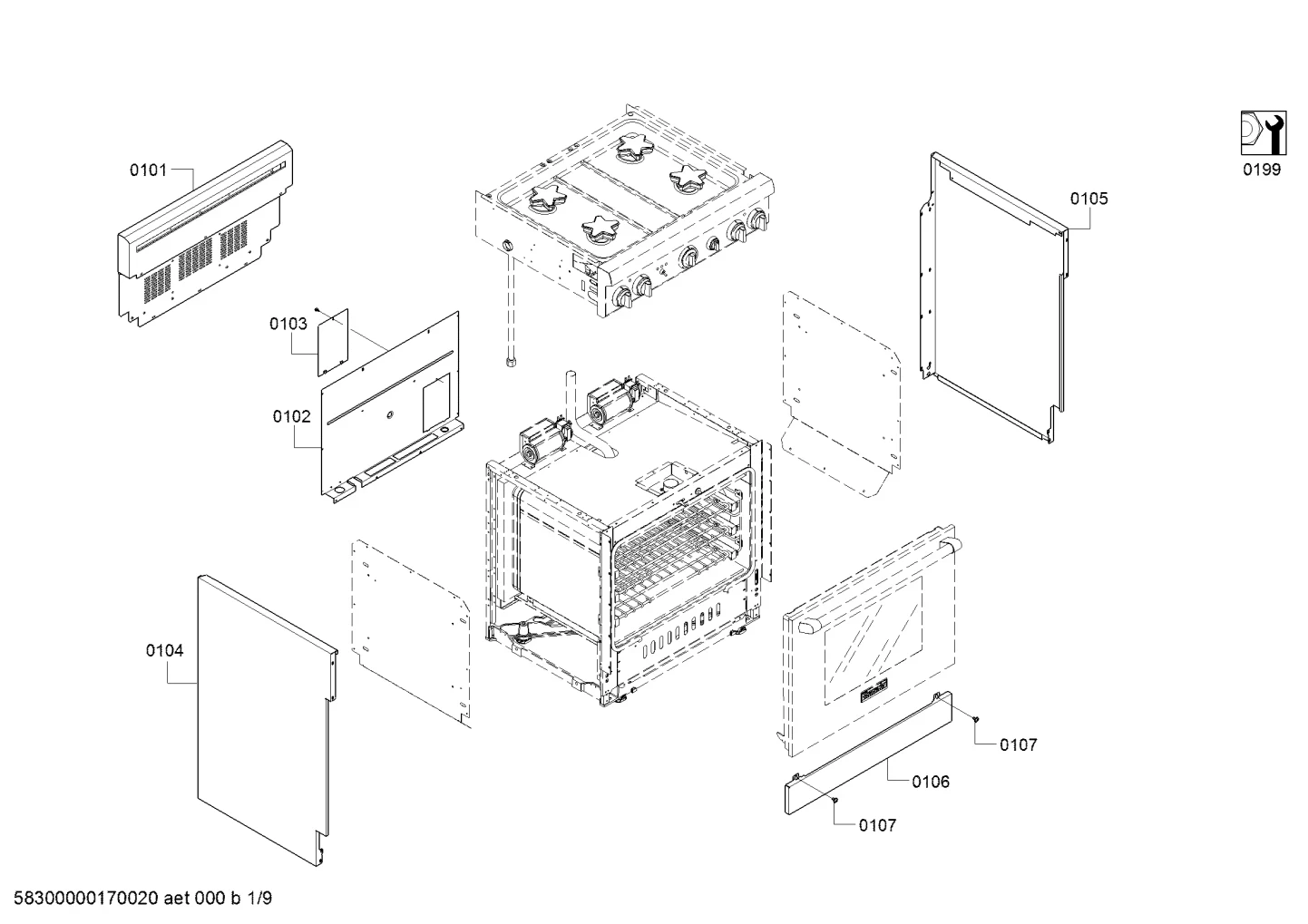 Cover Panel, Back, DF/Gas 30"