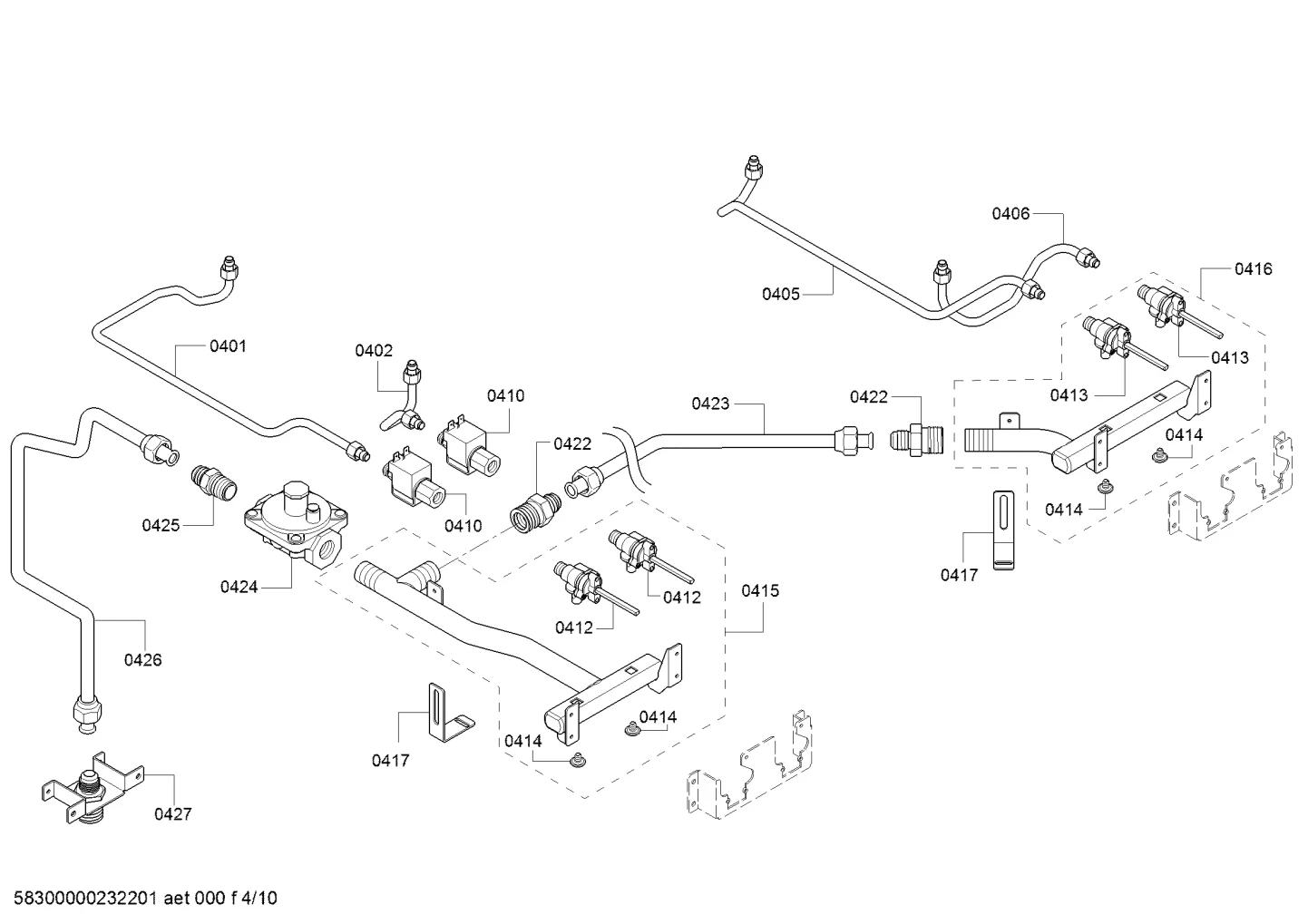 Main Inlet Gas Line Assy, P24 36" DF