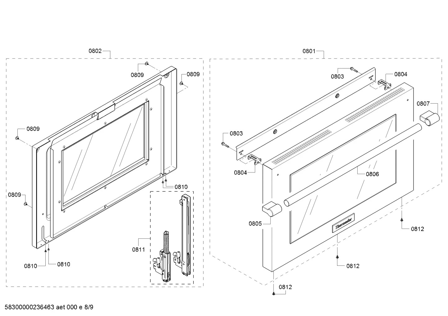 Hinge SVC Kit For 36" Pro Grand Door
