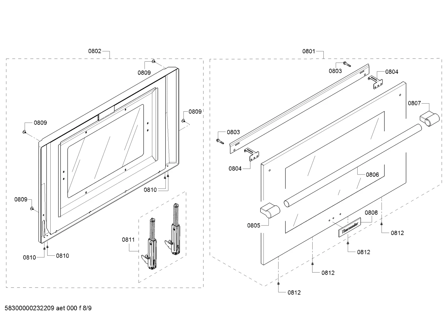 Hinge SVC Kit For DF Pro Harmony 36" Door