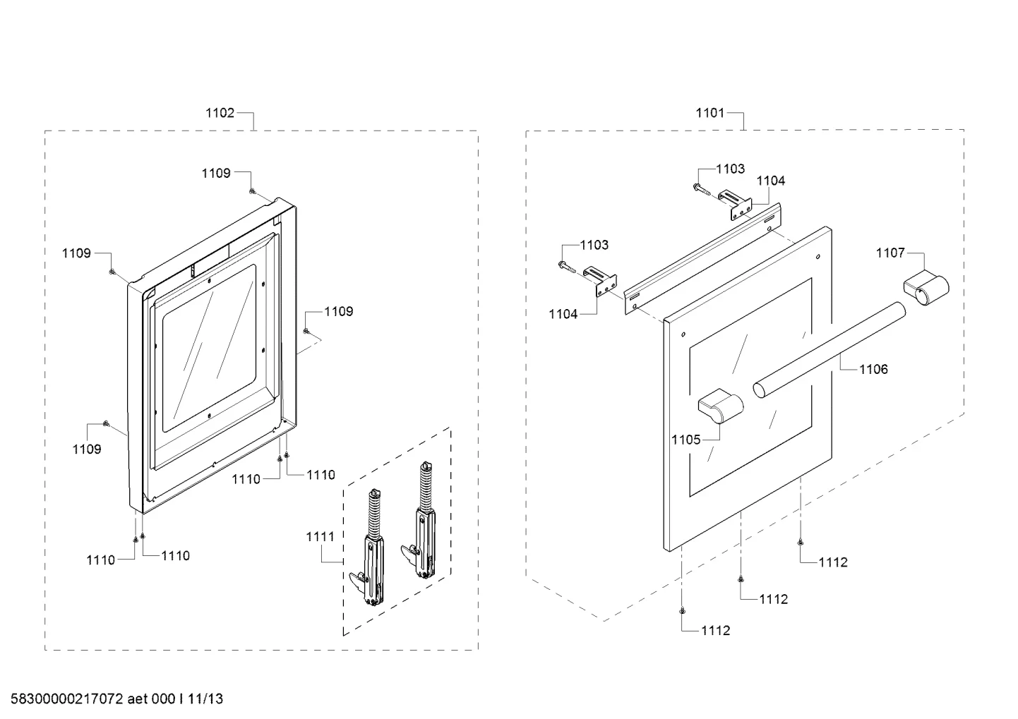 Hinge Kit, PRO24/48, 18-Inch Door, Gas, SVC