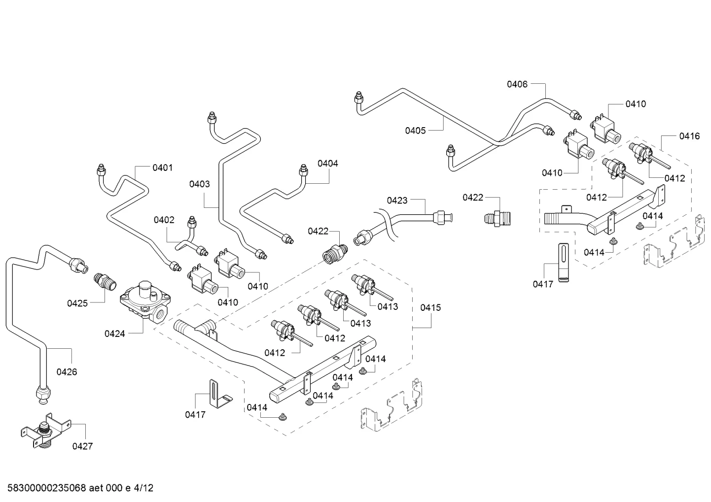 Asm, Gas Line, Induction W/Sleeve -P27