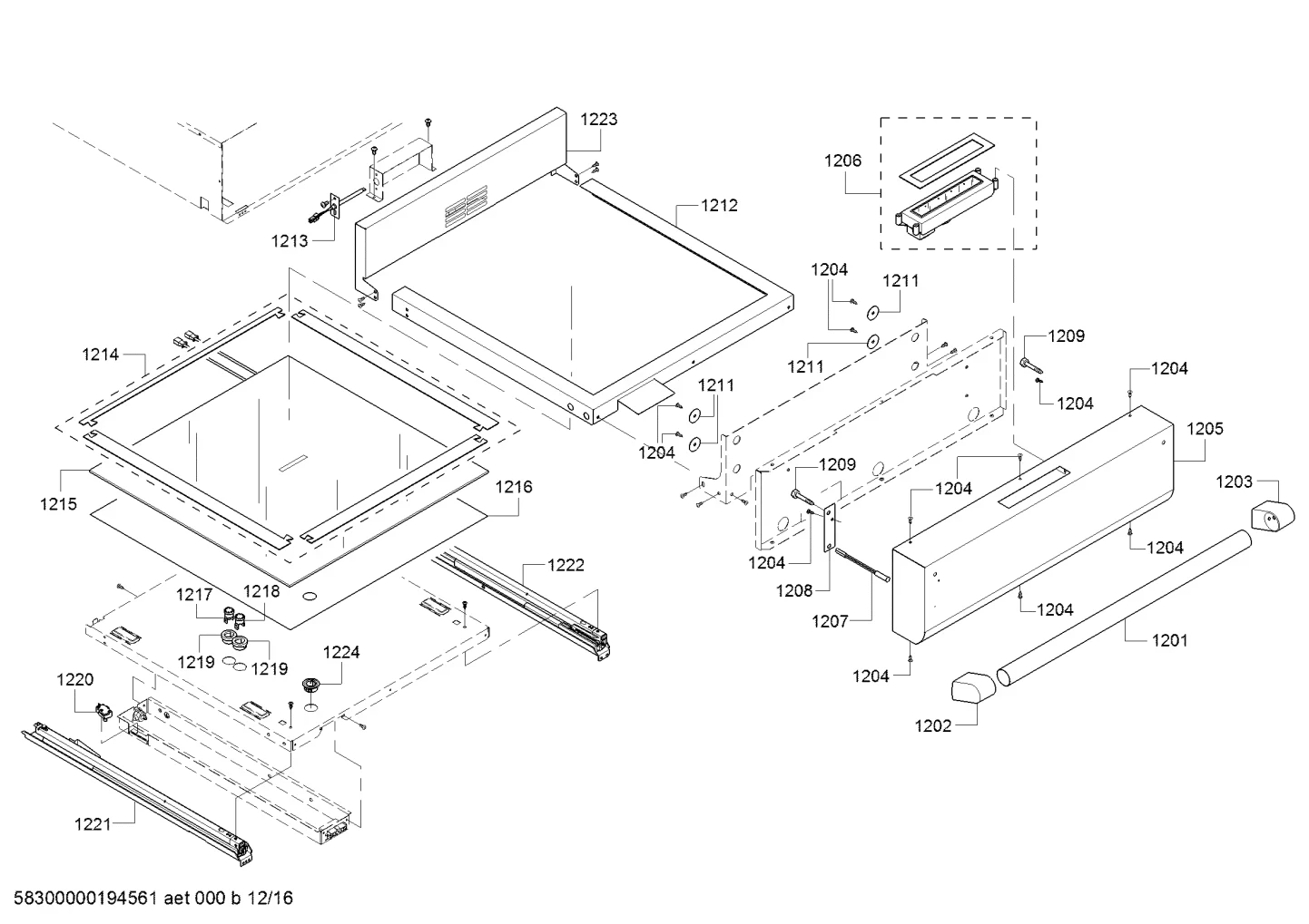 Element, Glass, Warming Drawer, 60" Steam