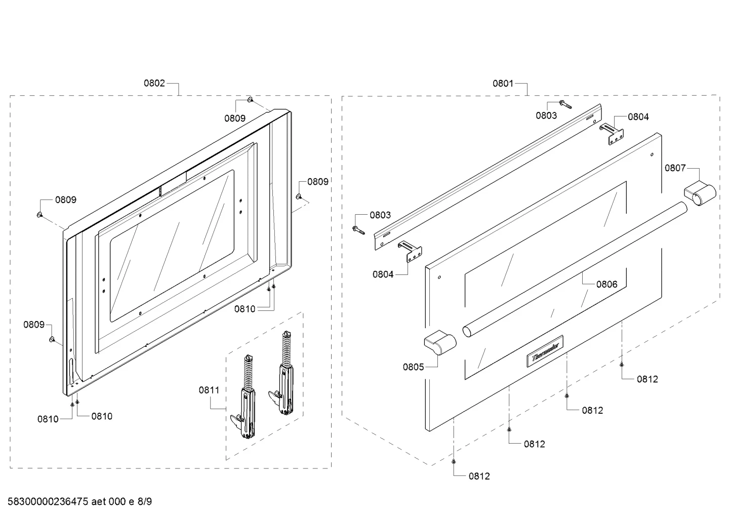 Inner Door SVC Assy For 36" Pro Harmony-Gas