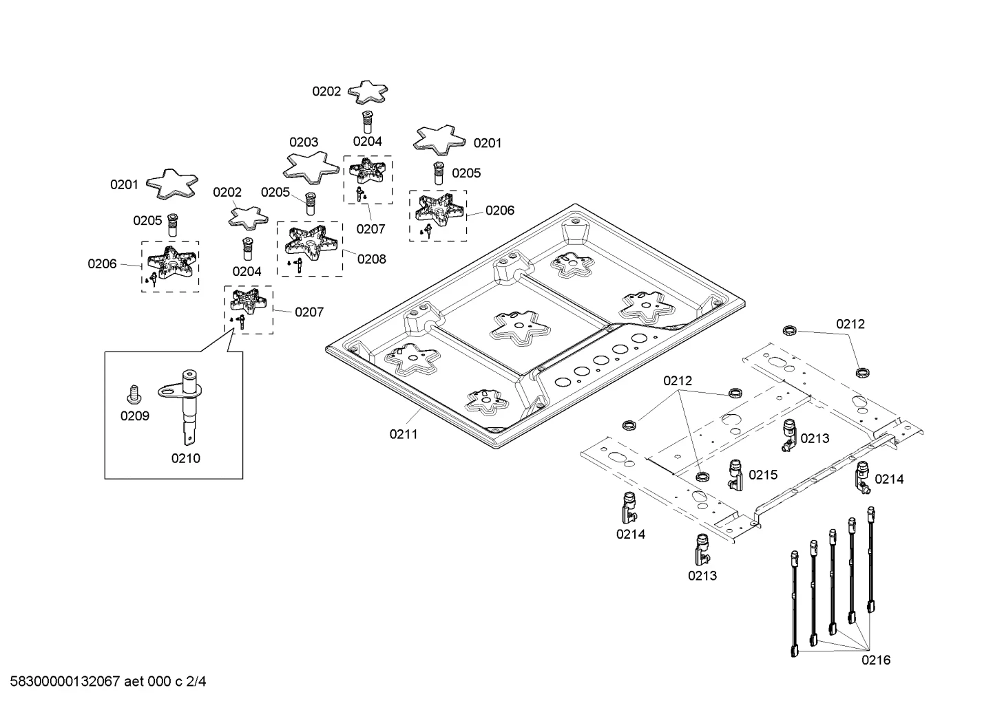 Maintop For 30" Thd Gas Cooktop,SS, Laser-Etched