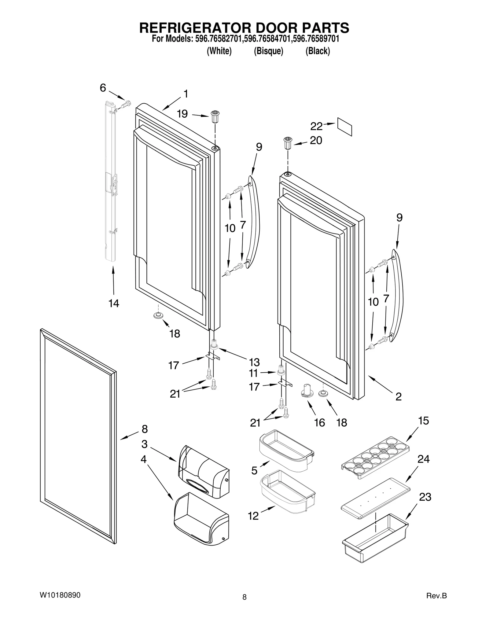 White Door Handle