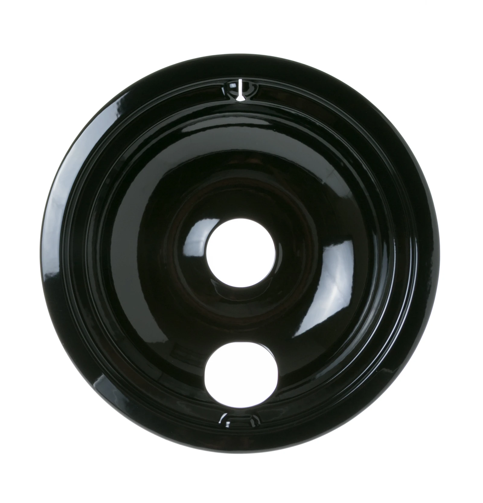 Rear 8" Black Porcelain Drip Bowl Assembly