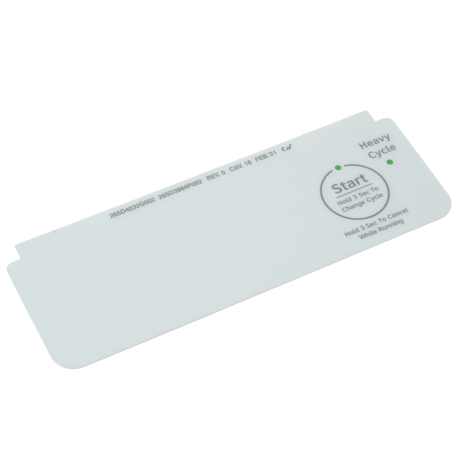White Control Panel Overlay