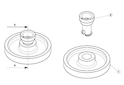 Lower Rack Wheel and Bushing Assembly