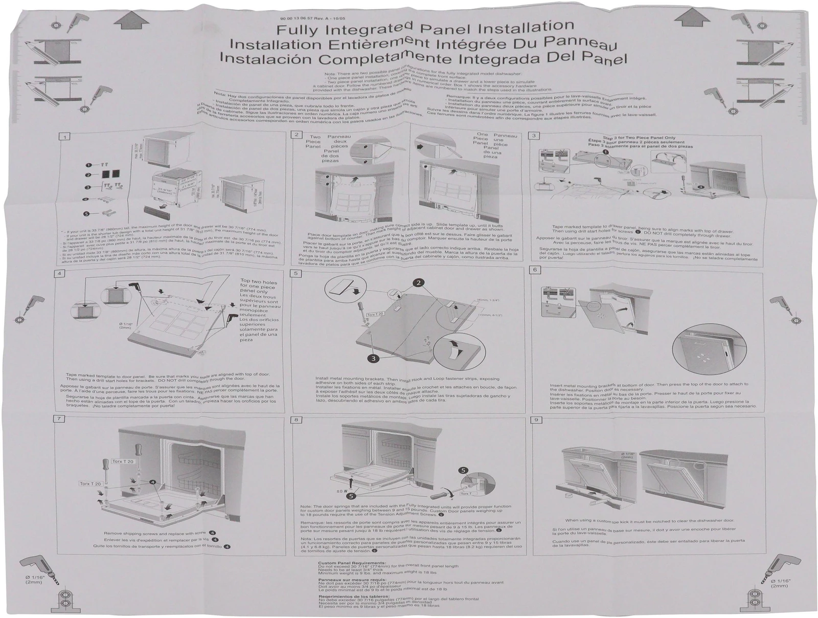 Mounting Template, Wood Door, W/ Info Light