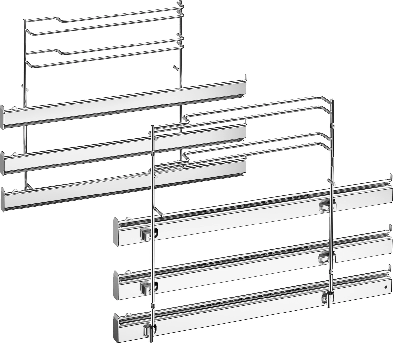 Telescopic Rails 3 Levels Telescoping Guide Pair (Left And Right), Not For Pyrolysis