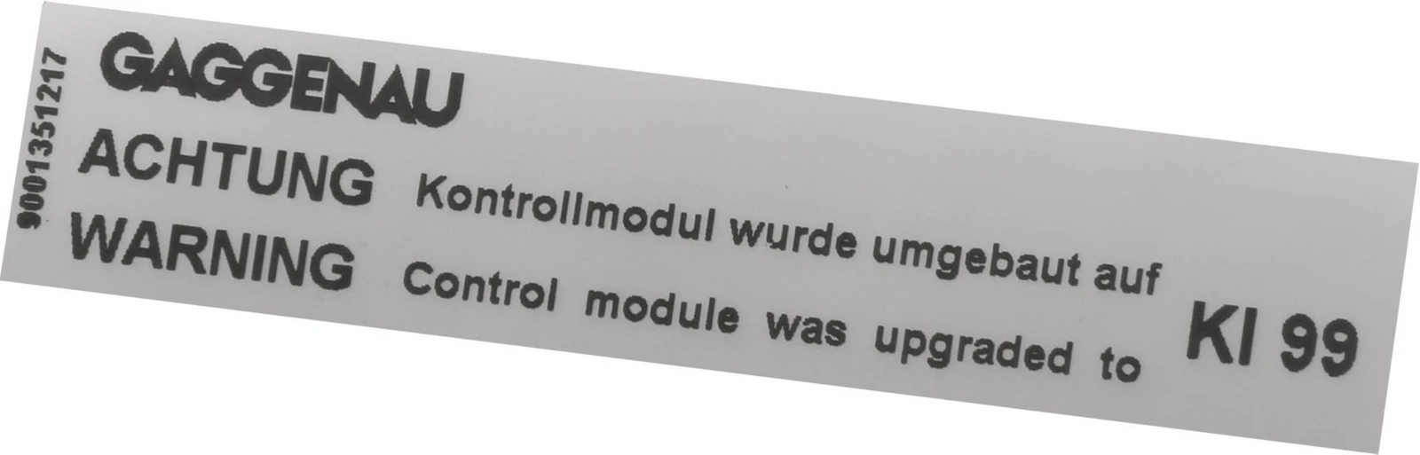 Labels KI99 Label, For Steam Ovens With Special Software.