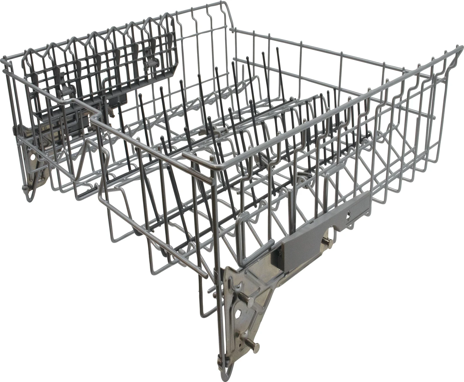 Upper Crockery Basket Silver, 6 Flip Tynes, Telescoping Rail