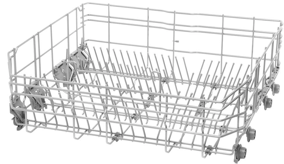 Crockery Basket Lower Rack Silver, 6 Flip Tines Dark Grey