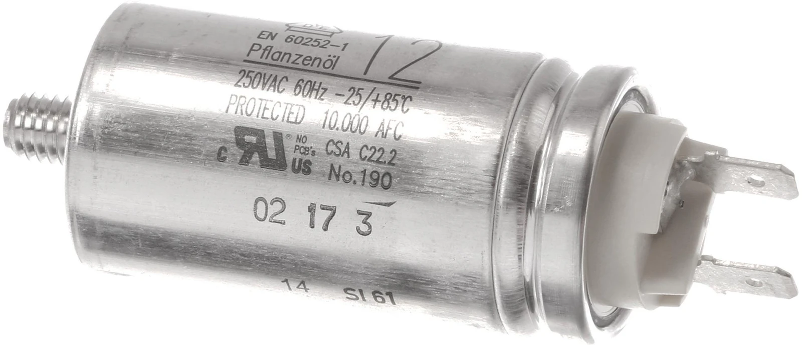Capacitor 12µF,280V,L=58mm, D=30mm, M8