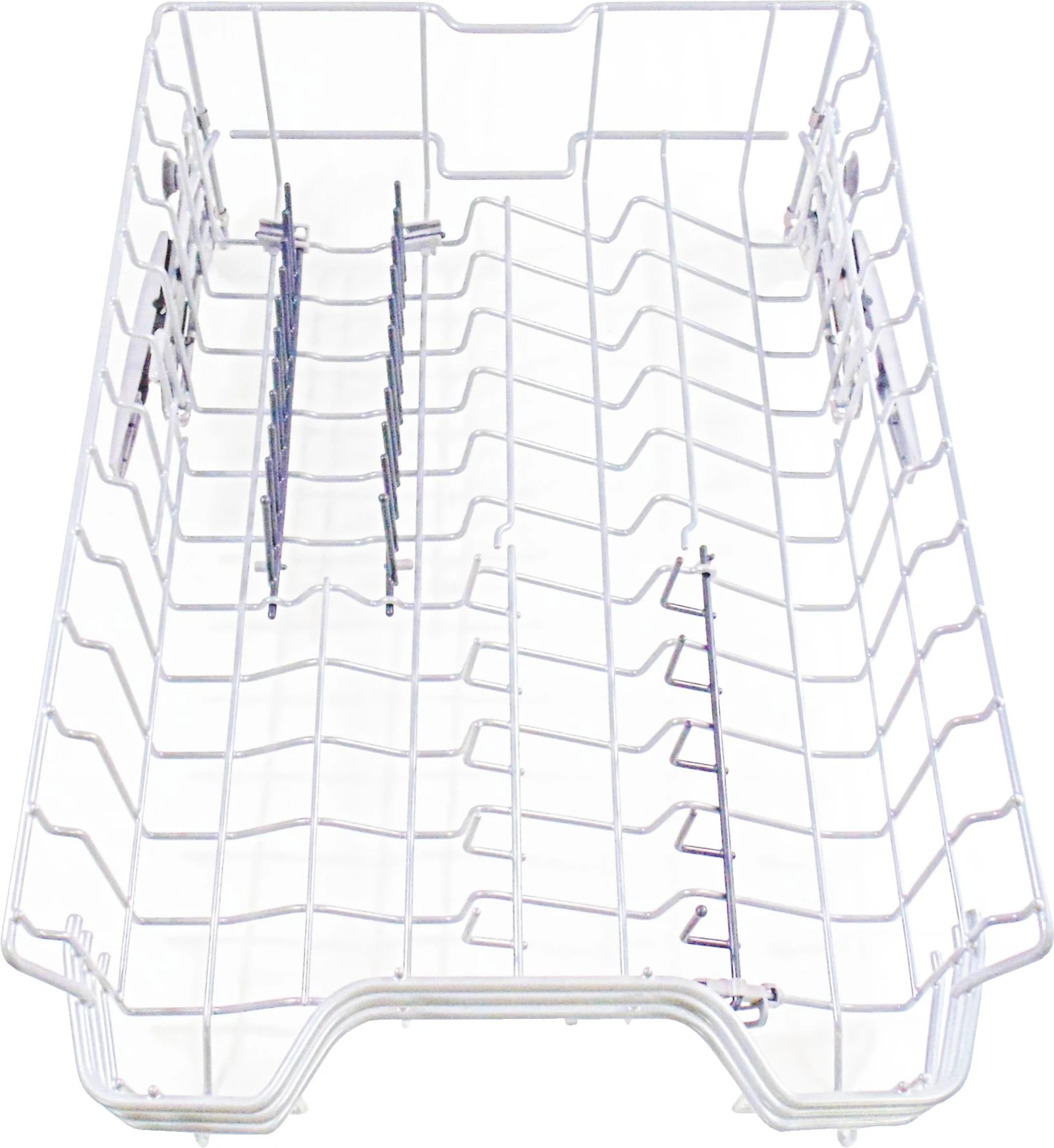 Crockery Basket Upper Rack, 3 Flip Tines, Silver-Dark Grey, Justable