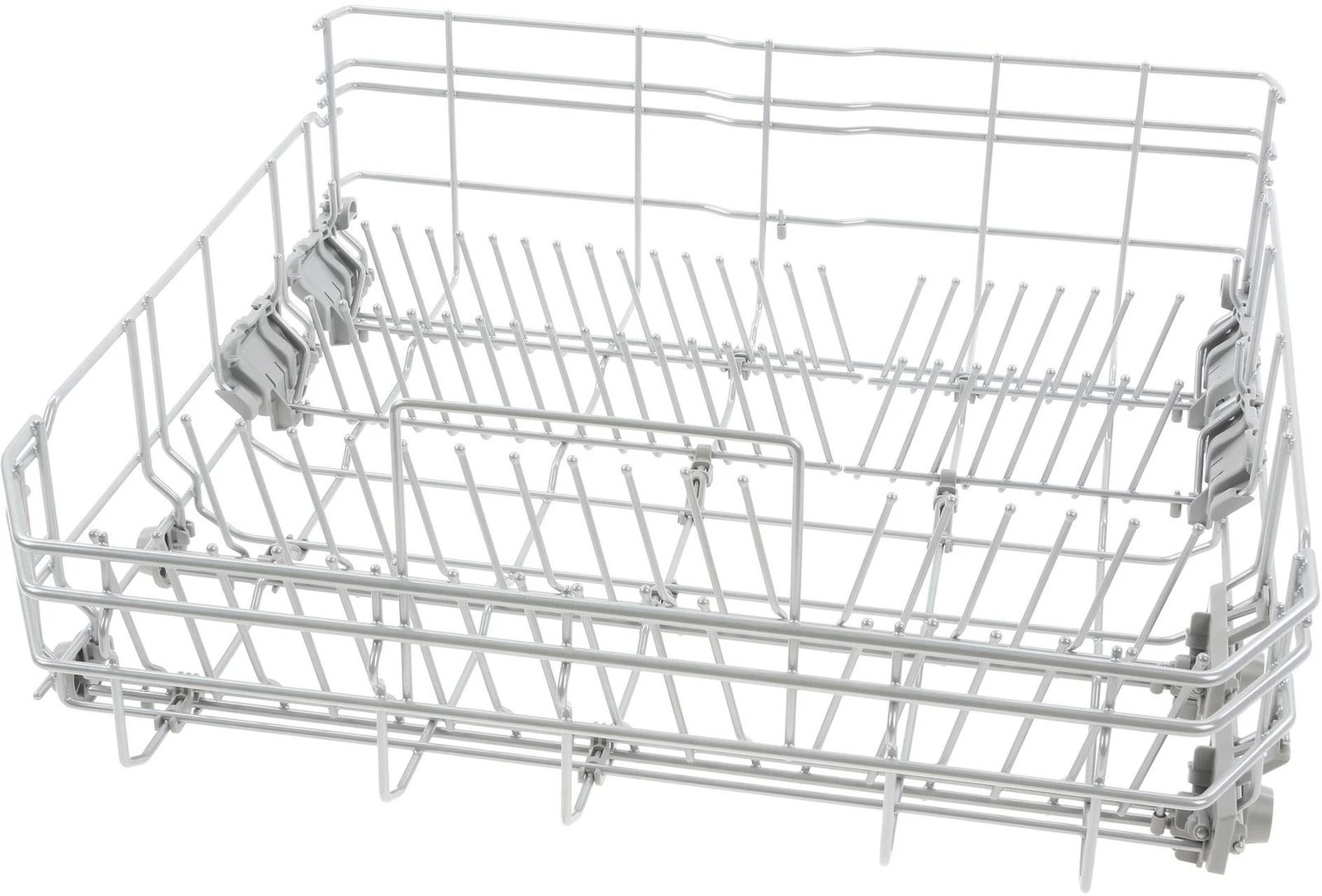 Lower Crockery Basket Below, Silver, Handle, 8 Flip Tines