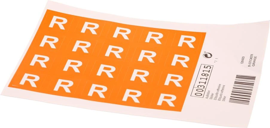 Sticker 1 Sheet With 20 Sticker "R", Orange