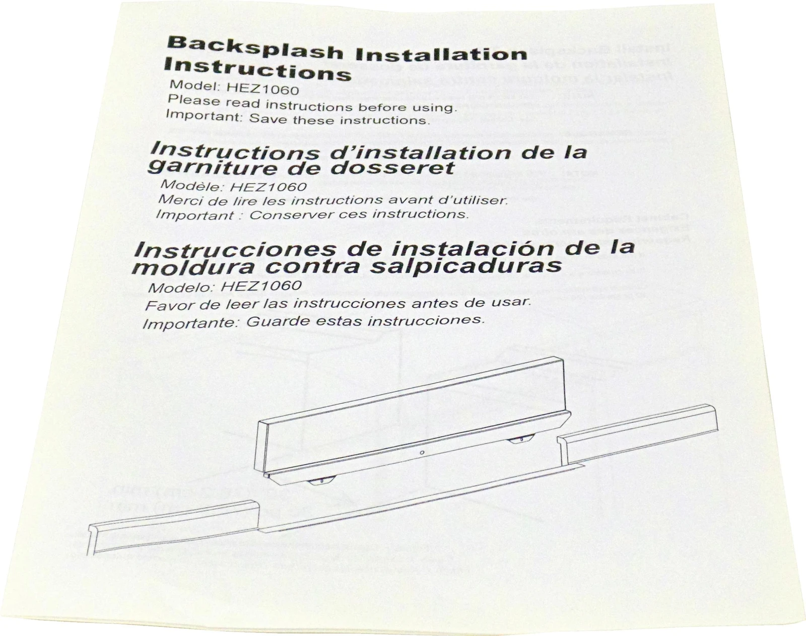 Installation Manual For Backsplash 00689527