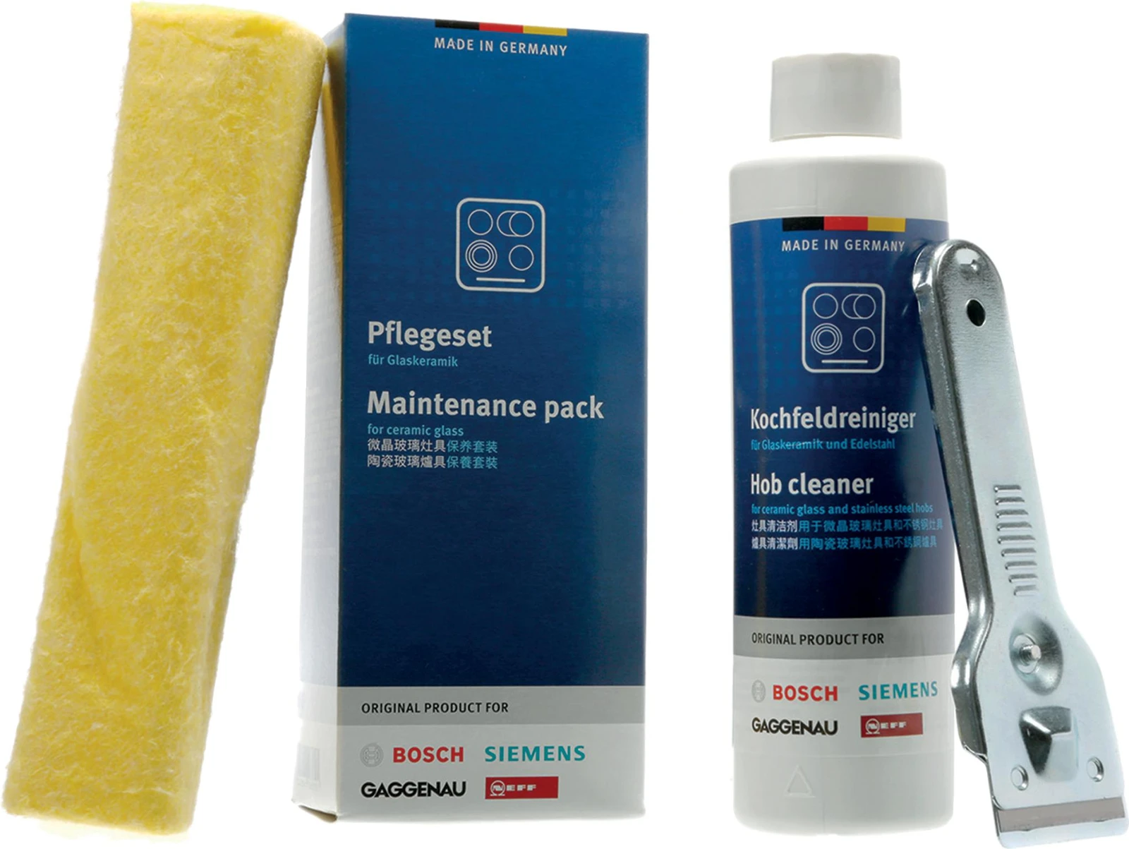 Hob Cleaner Set Maintenance Pack For Ceramic And Induction Hobs