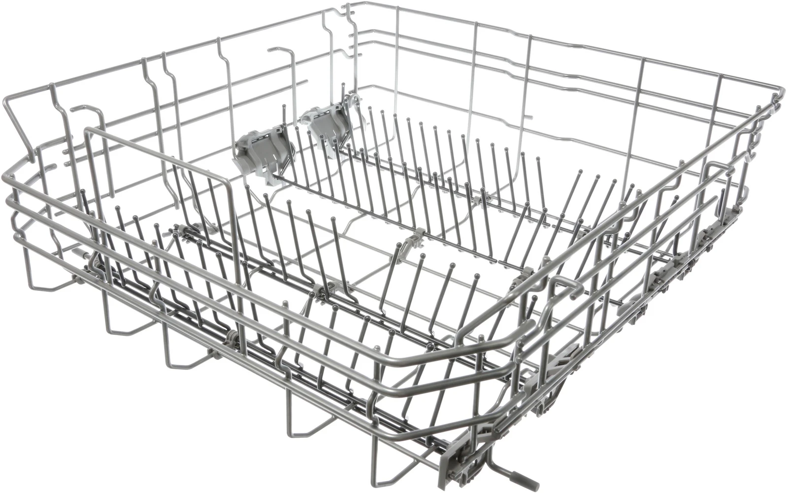 Lower Crockery Basket Silver Rack, 8 Dark Grey Flip Tines
