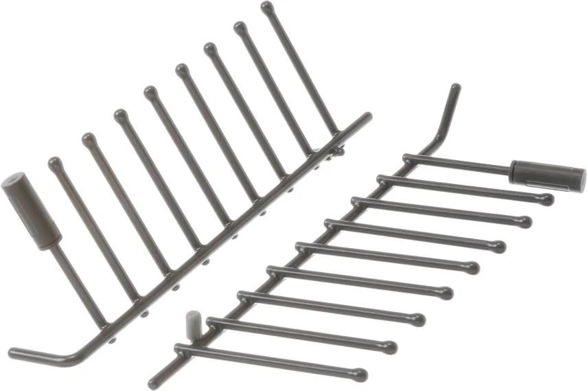 Flip Tine Set For Upper Rack, Front Left Side, Dark Grey (2x Flip Tines)