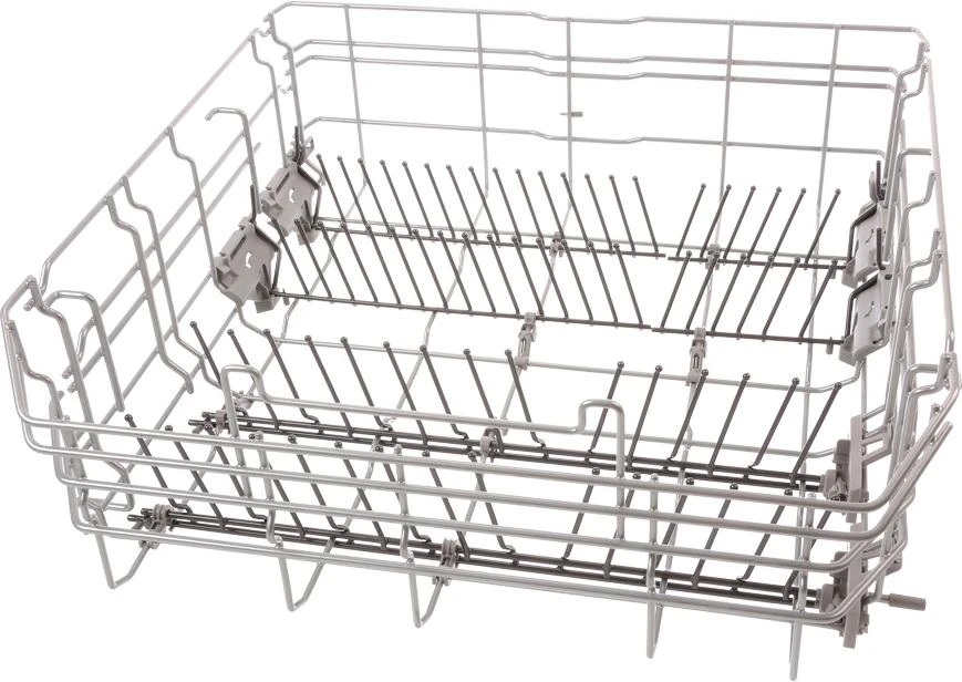Crockery Basket Lower Rack Silver, 8 Flip Tines Dark Grey